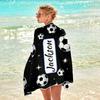 Custom Soccer Beach Towel Personalized Name Football Microfiber Bath Towel 160x80cm Soft Quick Dry Swimming Pool
