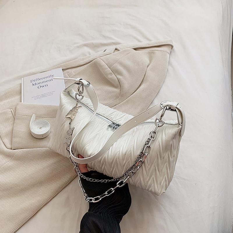 Stylish High-end Pleated Bag 2024 New Spring Summer Minimalist French Stick Bag