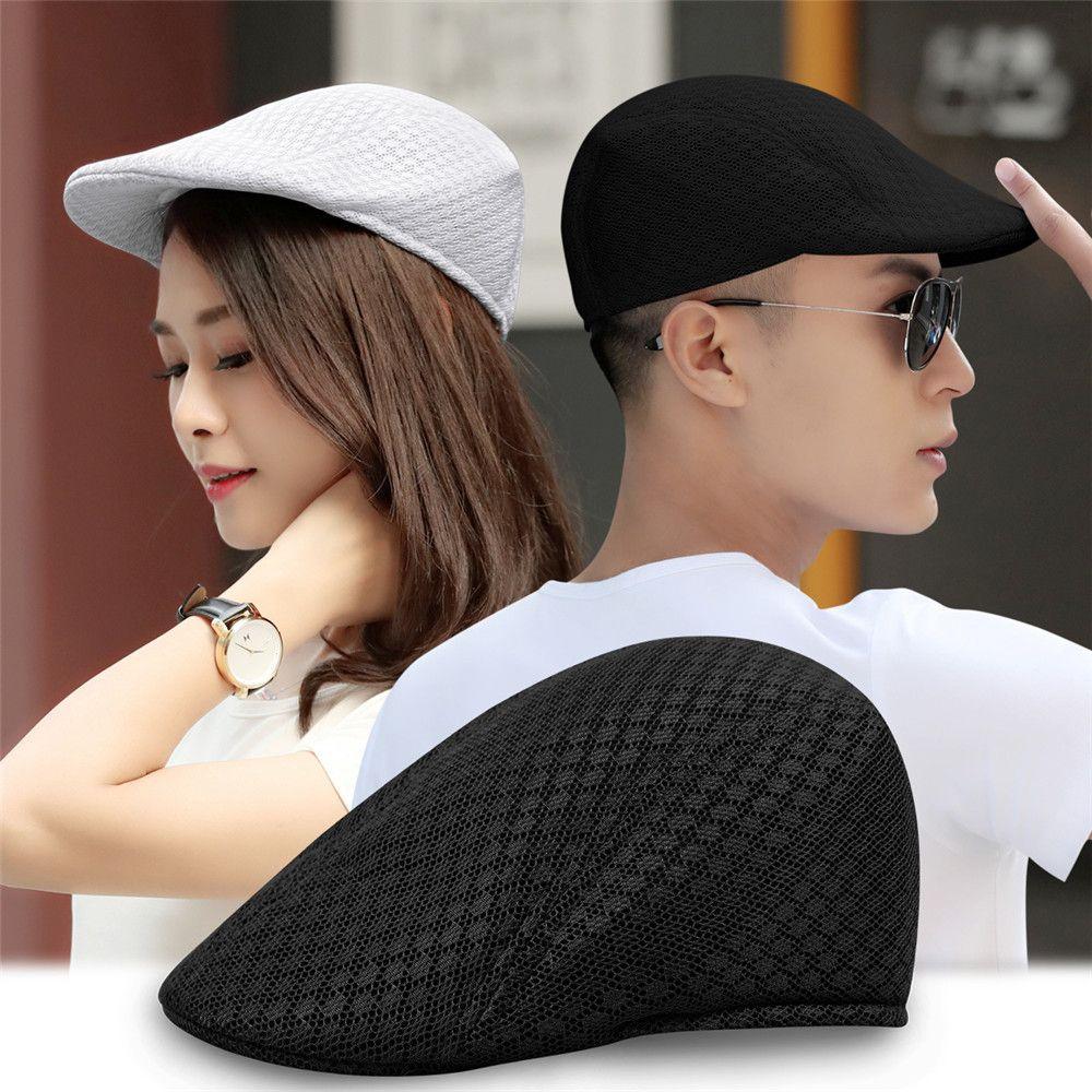 Fashion Mesh Newsboy Style Breathable Sun Hat Peaked Cap Beret Hat