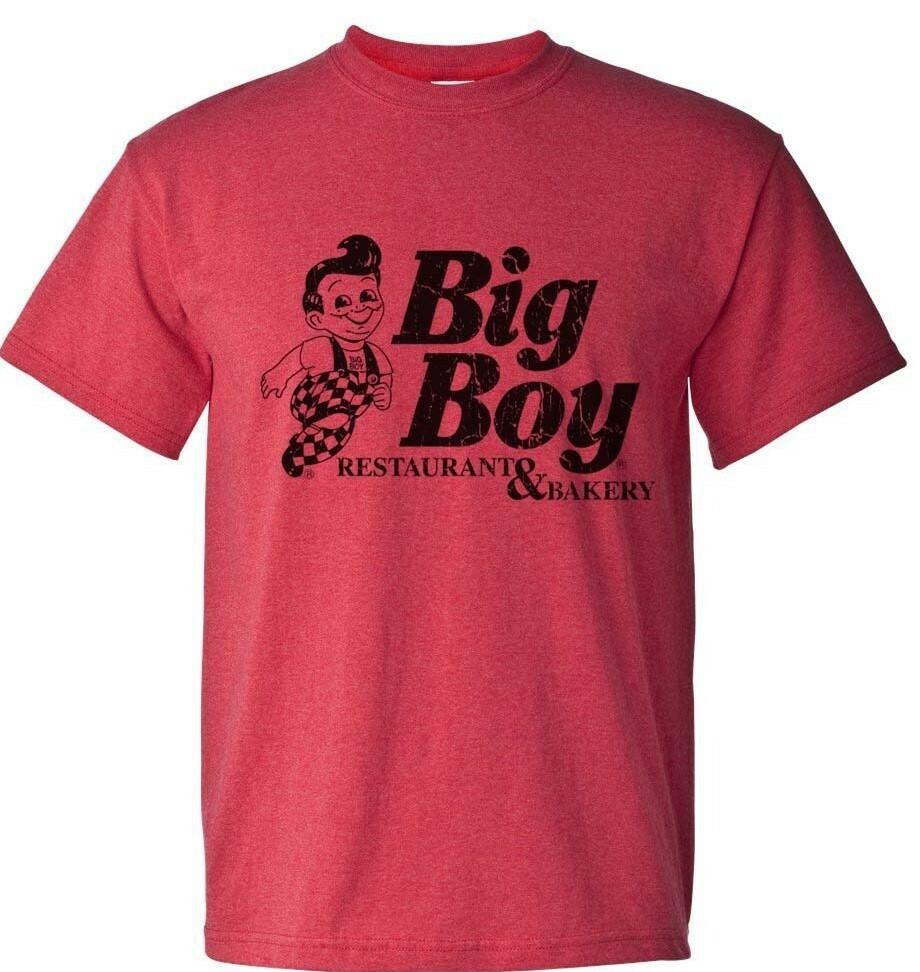 Big Boy Diner T-shirt Men's Classic Fit Distressed Heather Red 50/50 Graphic Tee Unisex T-Shirt