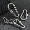 5pcs Stainless Steel Lock Ring M4-M12 Safety Snap Hook Carabiner Spring Snap Quick Link Outdoor Camping Gear Equipment.