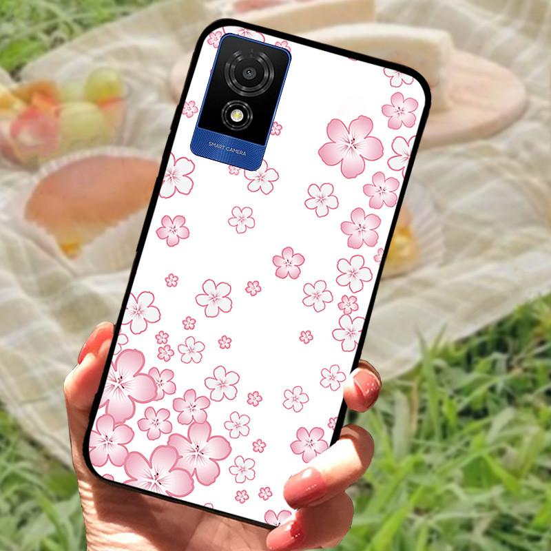 Per cover custodia TCL 501 Per TCL501 Silicone Morbido Marmo Nero Paraurti Funda Coque per TCL 501 T433D Protezione Completa 2024