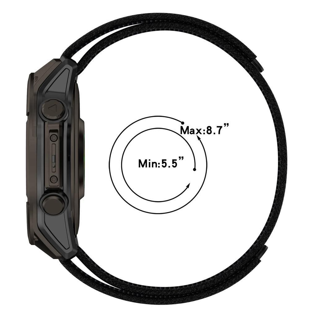 20/22/26mm Nylon Loop Quick Fit Band Strap for Garmin Fenix 8 7 6 5 S X Pro / instinct 2 2s/ 935 945 955 965 / Descent /Enduro