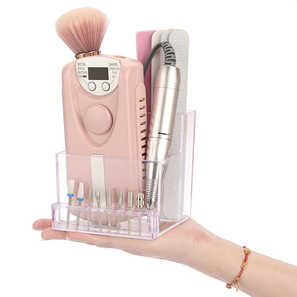 Nail Drill Machine Nail Drill Holder Transparent Drill Bit Holder for Nail Professional Nail Organizer Storage Box Case