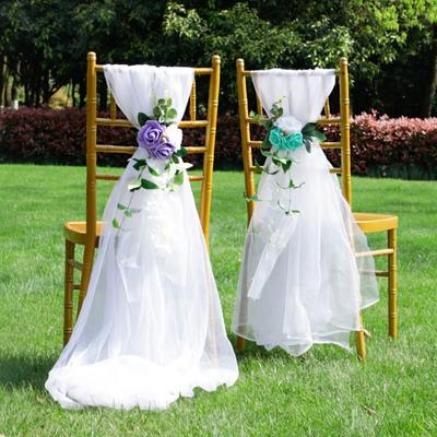 2Pcs Wedding Chair Decorations Flowers Wedding Aisle Decorations for Wedding Ceremony for Wedding Aisle Decor Church Pew Decorations
