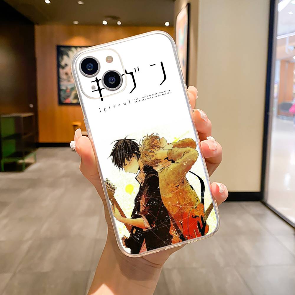 Given- BL- Anime Ritsuka Mafuyu Sato Phone Case For iPhone17,16,15,14,13,12,Pro Max, Plus XS Soft Silicone Transparent Cover