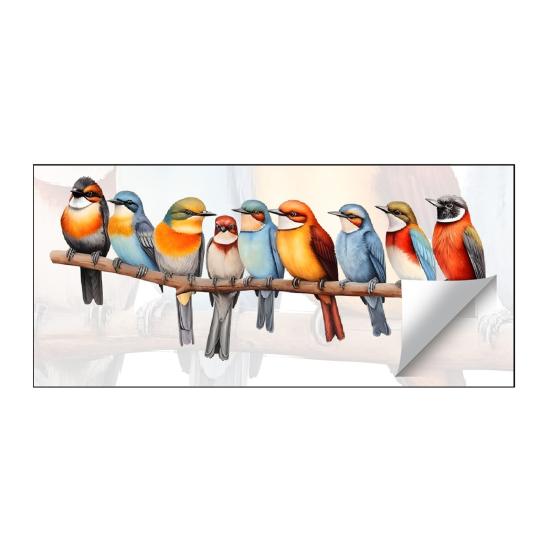

Birds on The Tree Branch Wall Sticker Colorful Birds Wall Decals Self Adhesive Peel And Stick Art Murals for Bedroom Office Classroom Living Room A