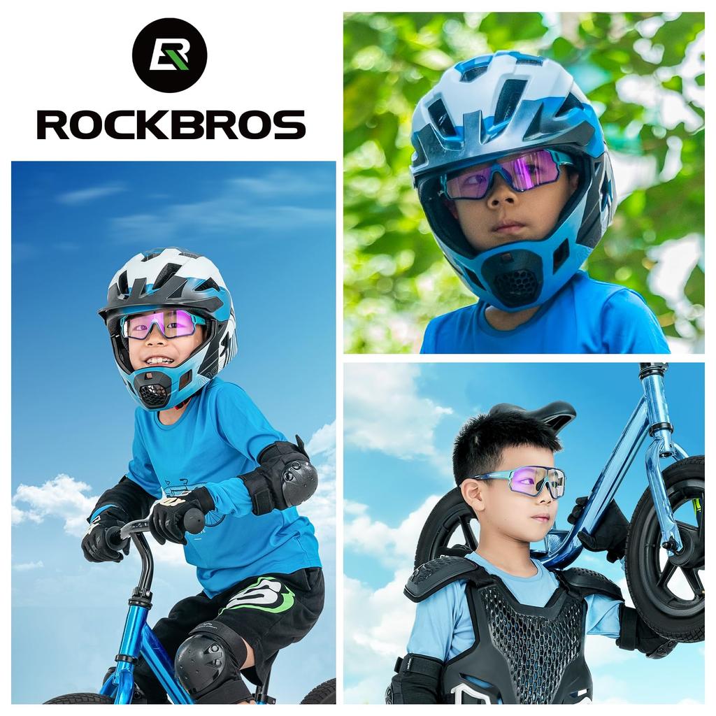 ROCKBROS Sports Photochromic Sunglasses with UV Ultralight for and Day and Night for Boys and Girls Ages Kids' Sunglasses, Kids' Sunglasses,