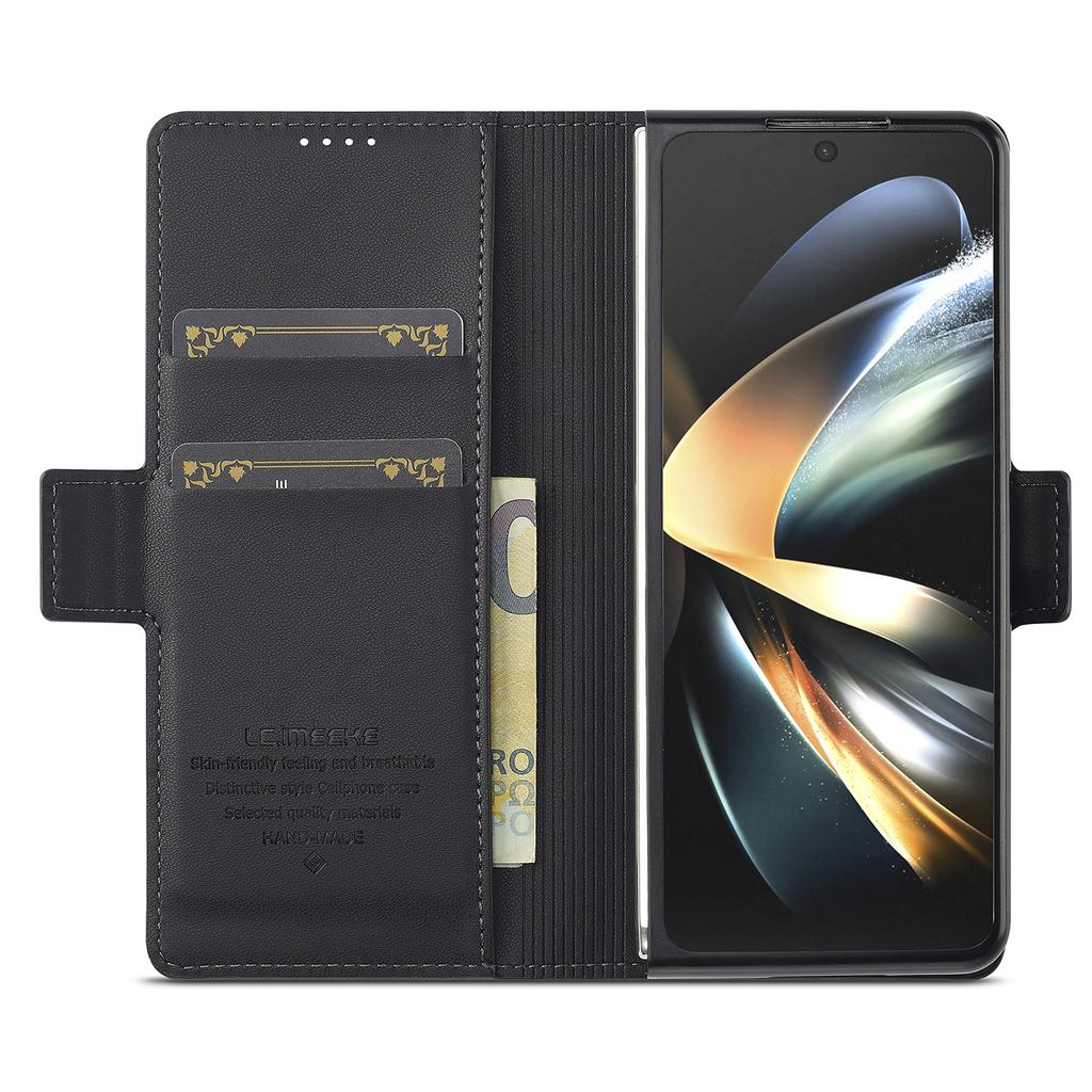 LC.IMEEKE L1 For Samsung Galaxy Z Fold3 5G Stand Case Texture PU Leather Wallet Phone Cover
