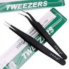 1/2Pcs Anti-Static Metal Tweezers Set Pointed Curved Tweezer Precision Maintenance Industrial Tool Electronics Repair Tools