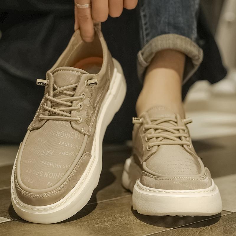 2025 Spring and Summer Breathable Canvas Board Shoes Men's New Trend Versatile Sports Shoes Soft Sole Non-slip Original White Shoes Men