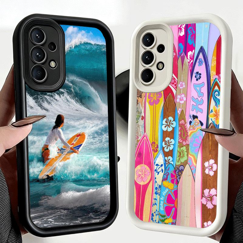 Surfboard Surfing Surf Summer Soft Phone Case for Samsung Galaxy A17 A16 A26 A36 A56 A15 A25 A35 A55 A14 A24 A34 A54 A13 A23 A33