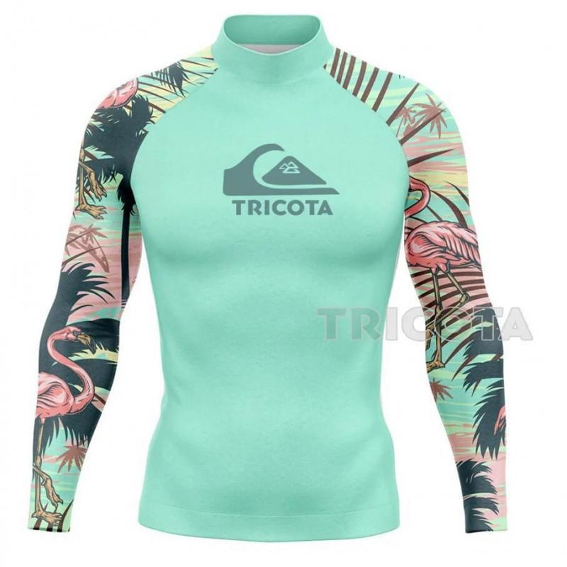 Pánské tričko s dlouhým rukávem Rash Guard na surfování Ochrana proti UV záření Rychleschnoucí Plavky Potápění Surfování Vodní sporty