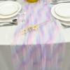 Rainbow Gradient Gauze Table Runner,sheer Mesh Dining Table Decoration for Wedding Bride Shower Brithday Party