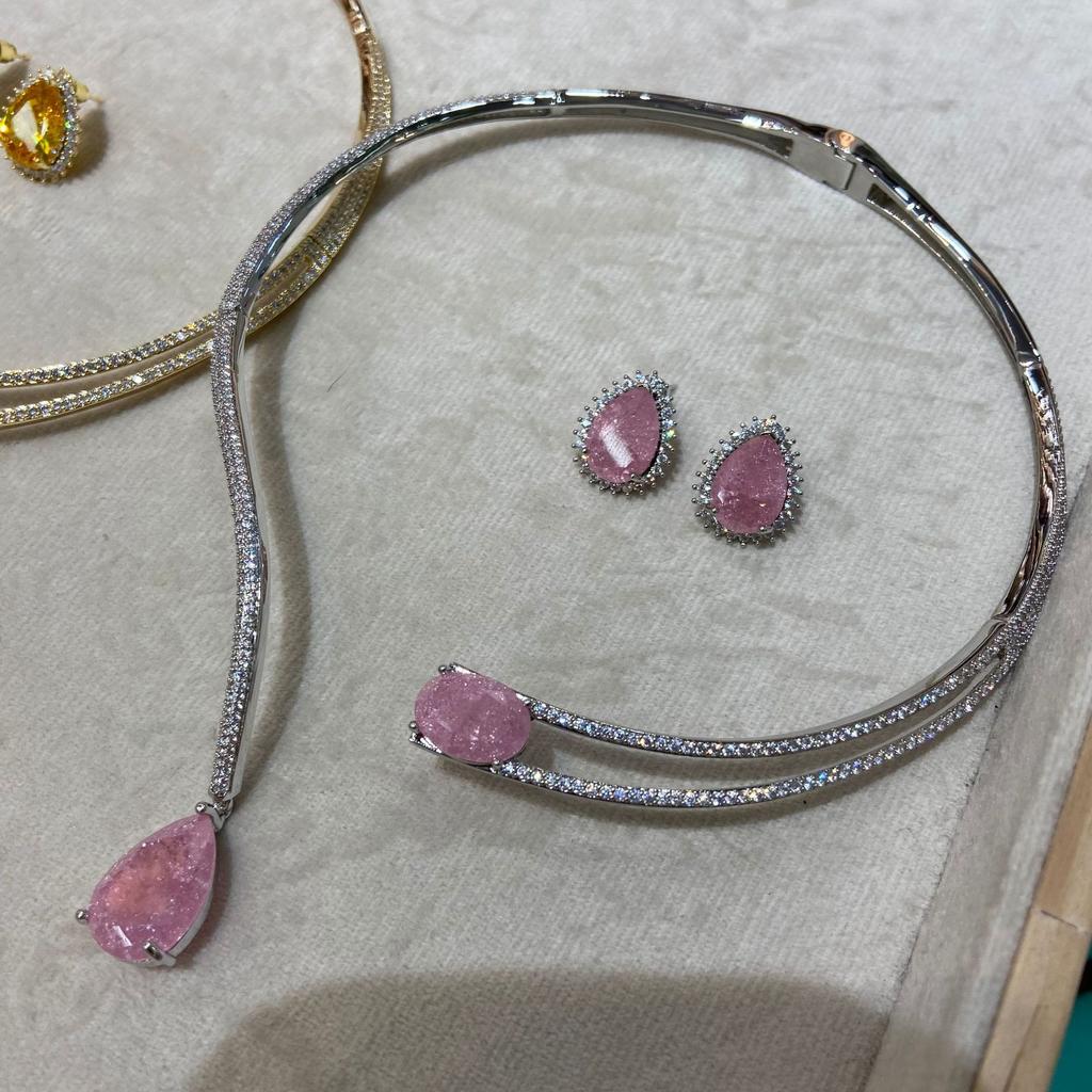 Gemstone Inlaid Zircon Necklace Neck Chain Niche Versatile Light Luxury Elegant Woman