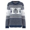 Weihnachtspullover Damen Weihnachtsbaum Rentier Warmer Pullover Gestrickter Rundhals-Pullover
