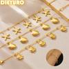 DIEYURO 316L Stainless Steel Starfish Shell Fish Multiple Pendant Bracelet For Women New Classic Wrist Chain Jewelry Party Gift