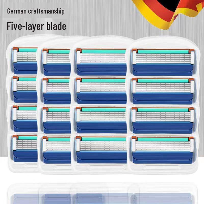 Traditional German Five-Blade Razor for Men - Manual Shaver, Old-Fashioned Beard Razor