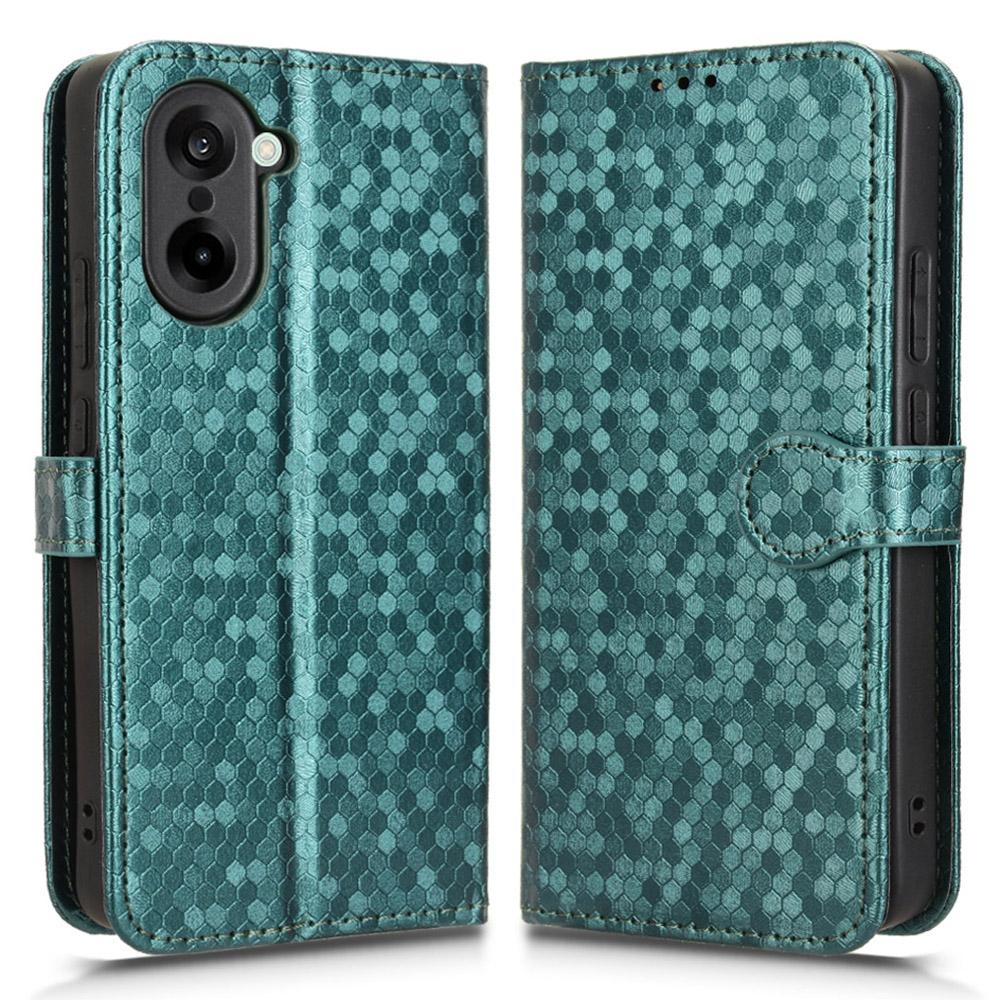 

Чехол-кошелек для OnePlus Nord CE5 5G/Ace 5 Racing 5G, тиснение в виде точек, чехол для телефона из ПУ кожи, с ремешком на запястье Green