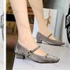 Woman Ballet Flats Fashion Square Toe Mary Jane Shoes 2026 Autumn Comfortable Anti Slip French Retro Elegance Casual Shoes