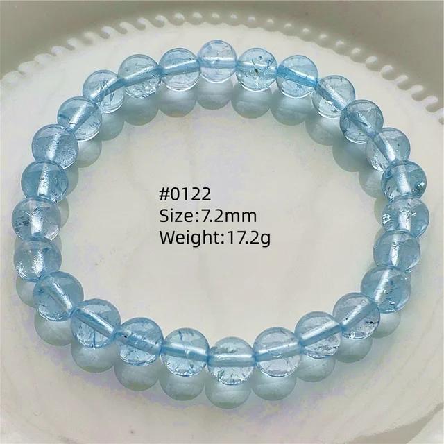 Natürlicher Blauer Topas Klare Runde Perlen Trendiges Unisex Armband Schmuck Party Geschenk 7mm 8mm AAAAAA