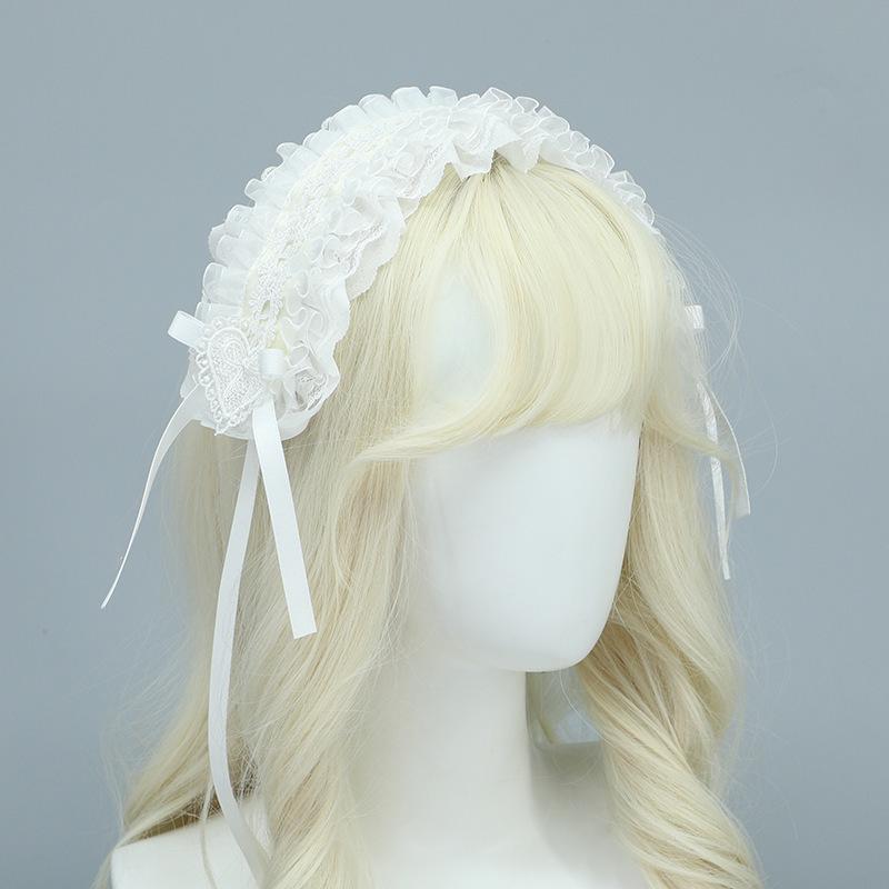 Lolita Lace Ribbon Bow Headband - Dark Lolita Sweet Style Hair Accessory for Comic Conventions