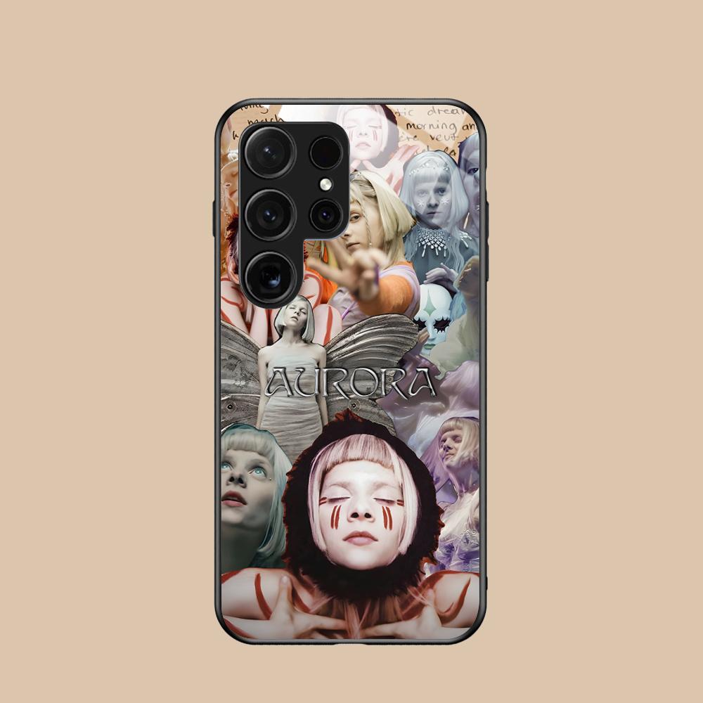 Aurora Aksnes Glass Mobile Phone Case for Samsung Galaxy S26 S25 S24 S23 S22 S21 S20 Note20 Plus FE Ultra Colorful Cover