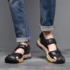 2024 New Outdoor Leather Men's Sandals High-quality Summer Non-slip Beach Shoes Sneakers Men Walking Mountaineering Travel Shoes