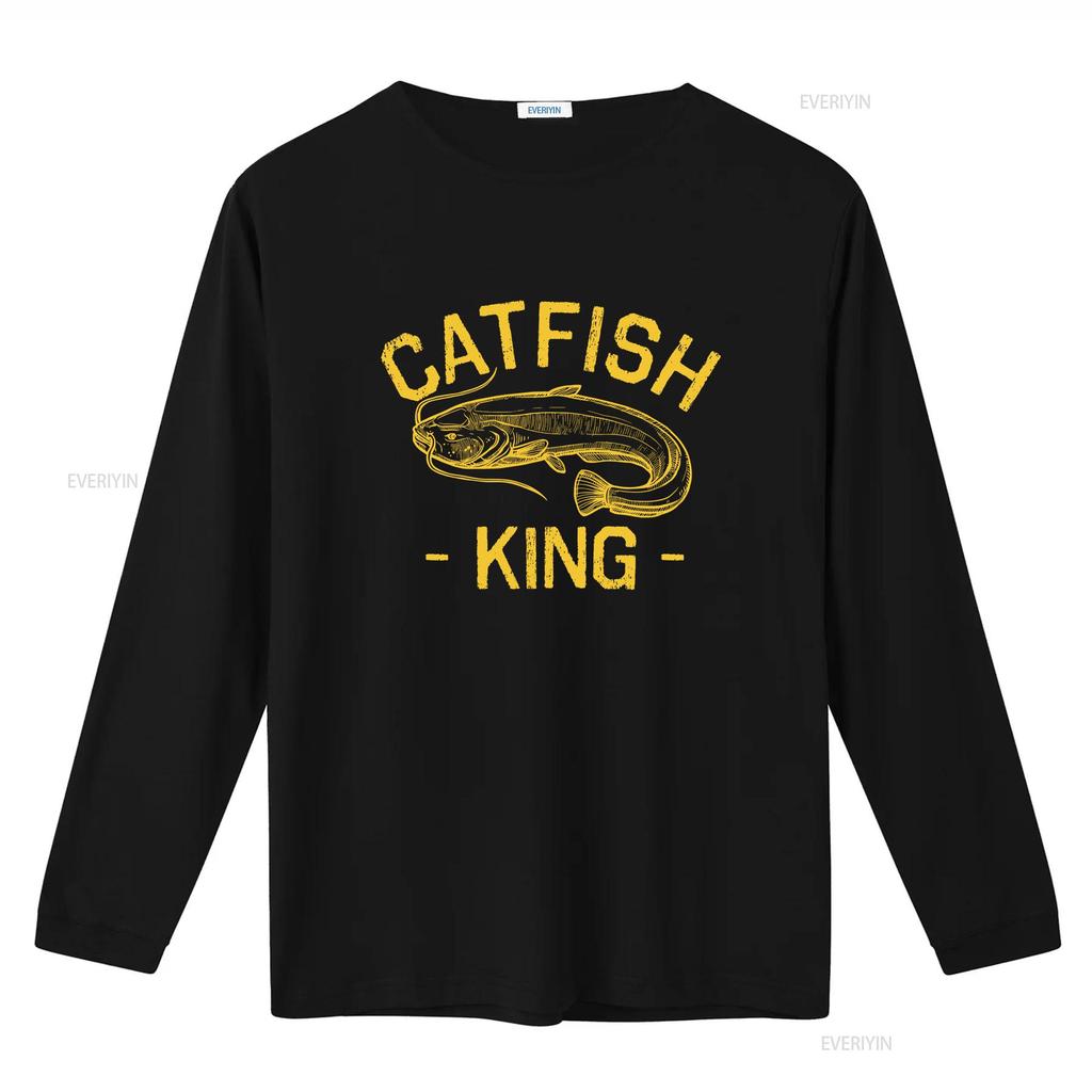 Catfish King T Shirt Funny Catfishing Fishing tee vintage Washed homme fashion Unisex Casual Comfortable Stretched Soft