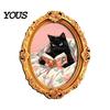 Spooky Fridge Magnets 1/6Pcs Halloween Retro Frame Refrigerator Magnet, Wooden Carved Photo Decorative Magnet for Home Office Cabinet Whiteboard Metal