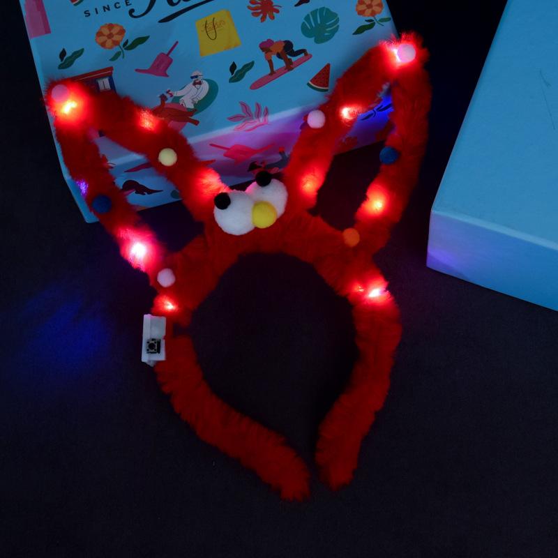 Women Girls LED Bunny Ears Hairband Easter Light Up Headbands Halloween Glow Party Supplies Wedding Festival