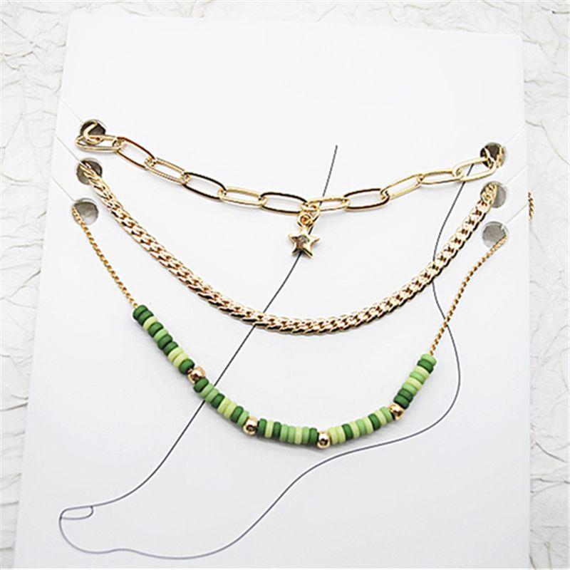 

Qingdao Kanila Foreign Trade Jewelry European and American Niche Fashion Anklets for Women Simple and Versatile Chain Combination Anklets Default