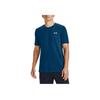 Under Armour Logo Solid Color Sports Running Casual Breathable Straight-Cut Round Neck Short Sleeve T-Shirt Men Tops Blue 1351450-581