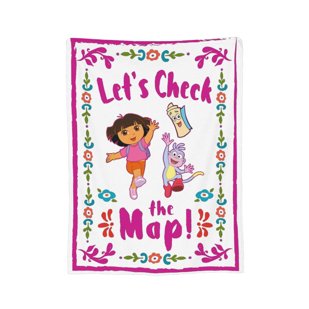 D-Doras der Entdecker Cartoon-Decke Fleece Sommer Klimaanlage Multifunktionale warme Überwurfdecke für Sofa, Auto, Bettdecke