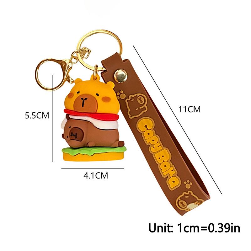 Cute Capybara Keychain Cartoon Animal Doll Keyring Lovely Bag Pendant Backpack Hanging Decoration Couple Gifts
