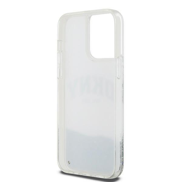 Etui do iPhone 15 Pro Max DKNY Liquid Glitter Big Logo Białe