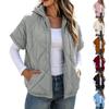 Women's Hooded Sleeveless Padded Vest with Zip Pockets, Color Casual Outerwear