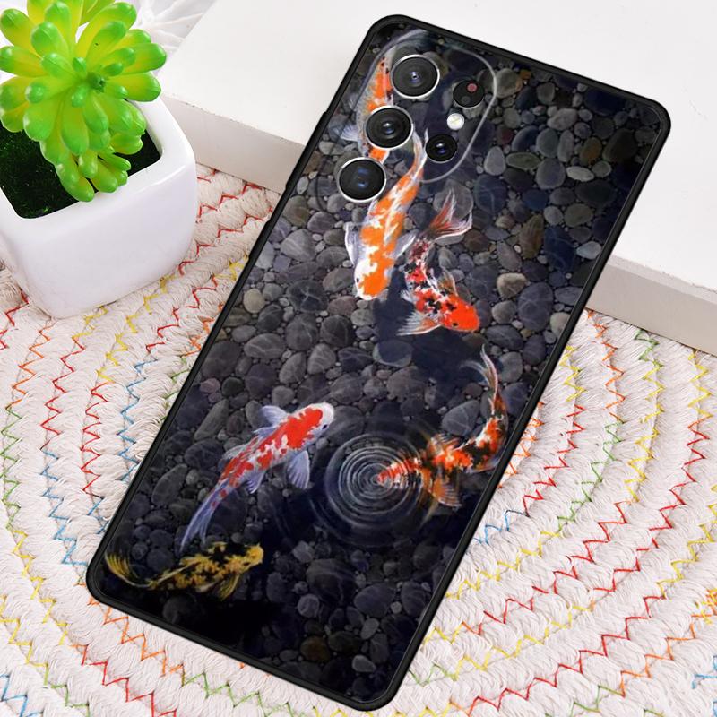 Japanese Koi Fish Art Silicone Phone Case For Samsung Galaxy Note 10 Pro S26 S25 S24 S23 S22 S21 Plus S25Ultra Capa Cover