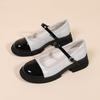 Fashion Mary Jane Shoes Single Shoes Spring and Summer New Thick Sole Simple Women's Shoes Leather French Everything