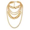 Stylish Punk Women Multi-layer Curb Chain Statement Necklace Rock Hip-hop Jewelry Gift Jewelry Decor