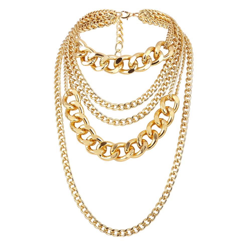 

Ювелирное многослойное ожерелье золотистый