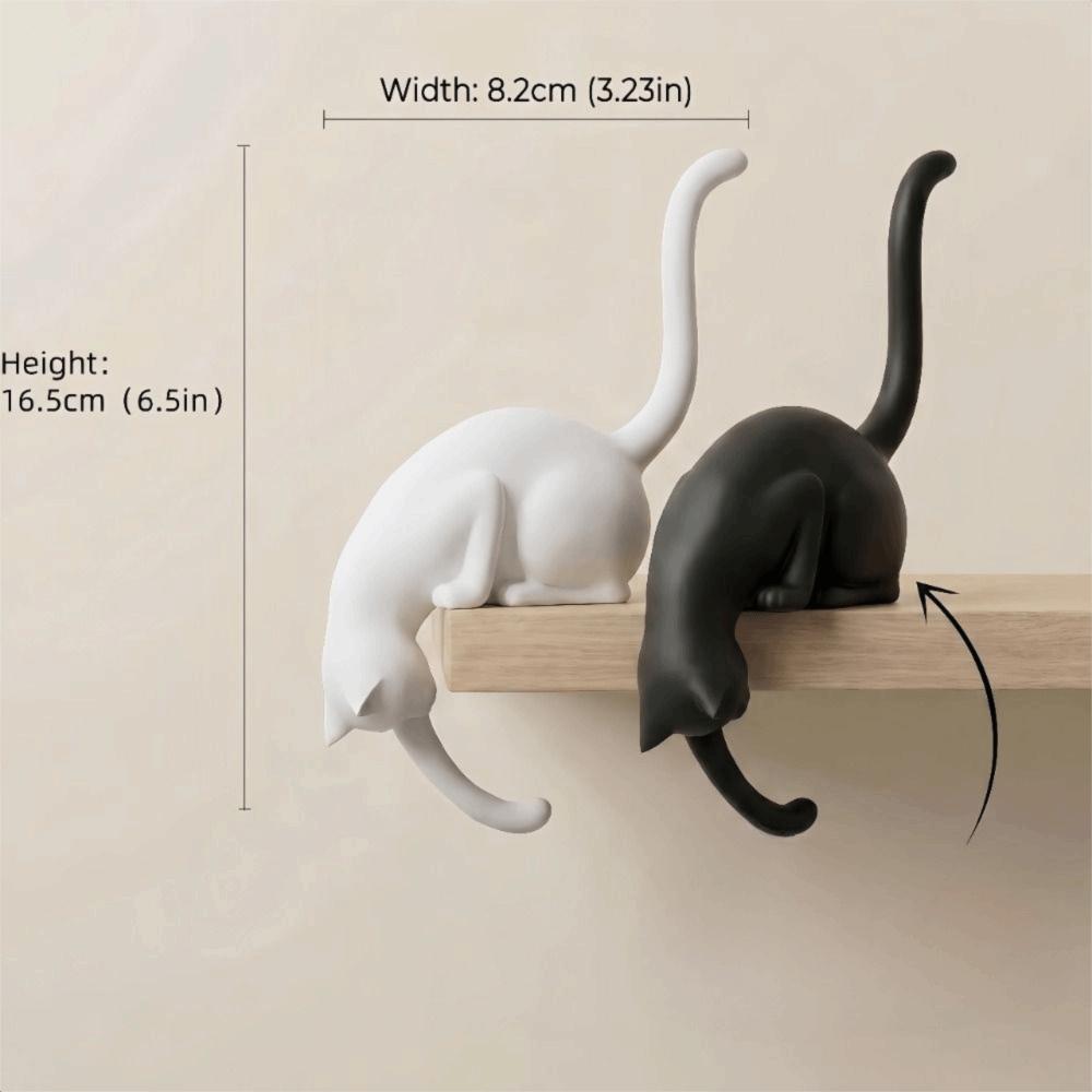 Adhesive Wall Hooks Decorative Wall Hooks Shelf Edge Design Hanging Holder Fashion Cat Tail Hooks
