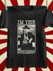 I'm Your Huckleberry Graphic Tee - Bold White Text on Black Plus Size T-Shirt wi