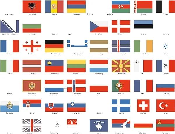 

56 countries flags sticker set Europe UV waterproof car model making 4.9x3.3cm Unisex T-Shirt XL