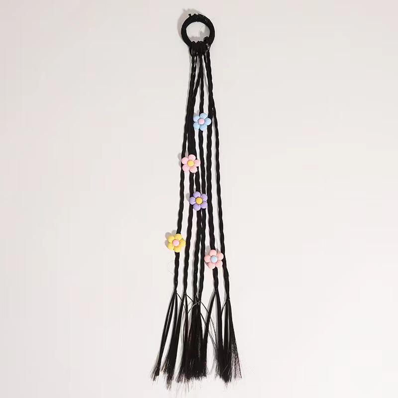 Heart Braids Kids' Wig Hair Ties - Sweet High Ponytail Accessories for Girls
