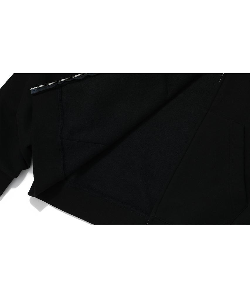 Wooalong (Brushed)Signature Hood Zip-Up - Black