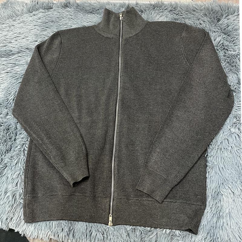 Ma Jia Men's Four-Corner Cardigan Zipper Half-High Collar Loose Casual Knit Sweater