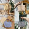 Chic And Fresh Portable Tote Bag For Daily Use With Soft Polyester Material And Plaid Style