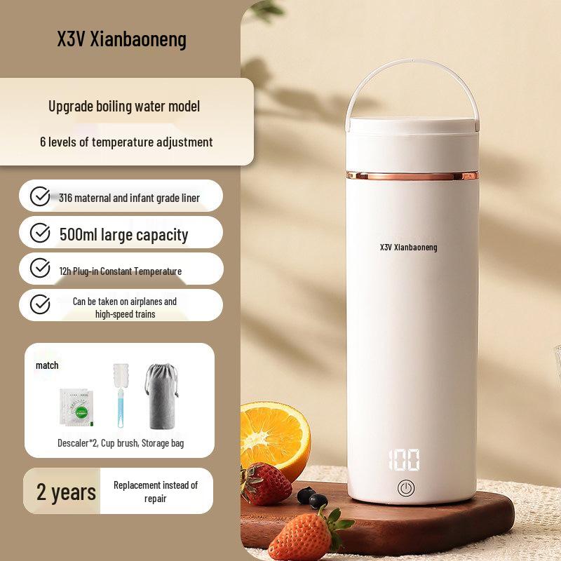 Portable Electric Water Heating Cup for Travel, Office, and Dorm Use
