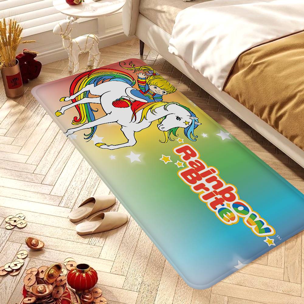 Rainbow Brite Anime Hallway Carpet Non-Slip Laundry Room Mat Laundry Decor Balcony Child Living Room Bedside Area Rugs